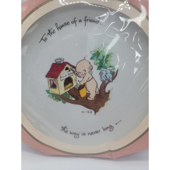 Vintage Rose O'Neill Kewpie Plate Unique Rare Bird House Friend 8" NOS Sealed - Picture 1 of 6